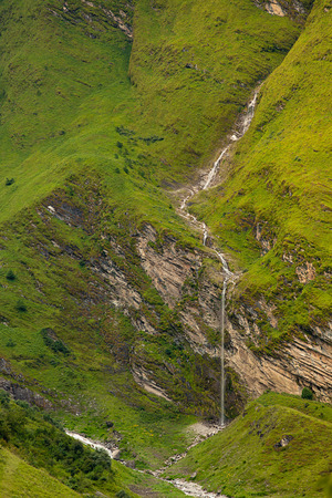 Waterfalls in Annapurna Range Himalaya mountains, Nepal.の写真素材