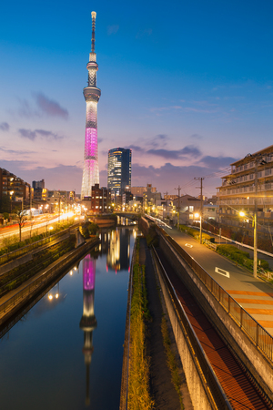 Tokyo, Japan - Mar 28 :  Tokyo Skytree Tower  in the Twitlight time.のeditorial素材