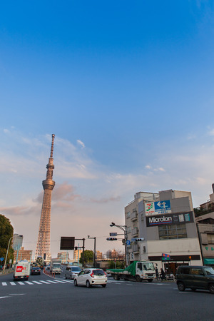 Tokyo, Japan - Mar 28 : Tokyo Skytree Tower  in the Twitlight time on Mar 28,2016 in Tokyo Japan.のeditorial素材