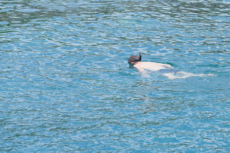 SURAT THANI, THAILAND - Jul 19 : Tourists enjoy with snorkeling in Ang Thong National Marine Park on July 19,2016 in Surat Thani, Thailand.のeditorial素材