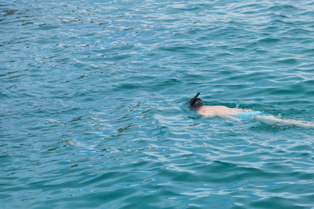 SURAT THANI, THAILAND - Jul 19 : Tourists enjoy with snorkeling in Ang Thong National Marine Park on July 19,2016 in Surat Thani, Thailand.のeditorial素材