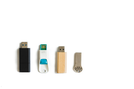 USB flash drive isolate on white background.の写真素材