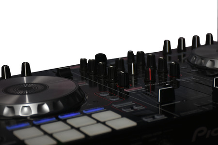 mixing table white backgroundの写真素材