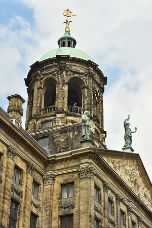 real palace dam square in amsterdam hollandのeditorial素材