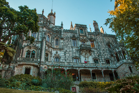 palace in quinta da regaleira portugalの写真素材