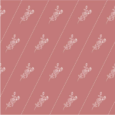 Seamless pattern with flowers roses, vector floral illustration in vintage styleのイラスト素材
