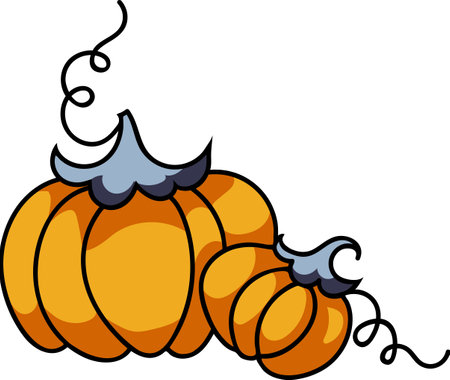 vector pumpkins for decorating cards for halloweenのイラスト素材