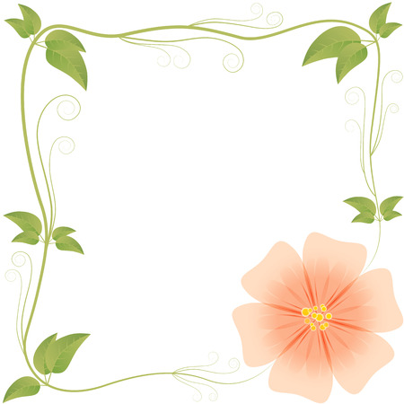 frame from leaves and flowers variant 2のイラスト素材