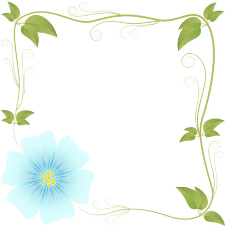 frame from leaves and flowers variant 3のイラスト素材