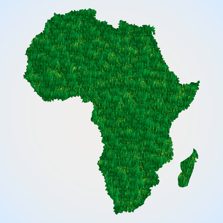 Africa map from grassのイラスト素材