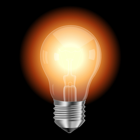 luminous lamp on a black backgroundのイラスト素材