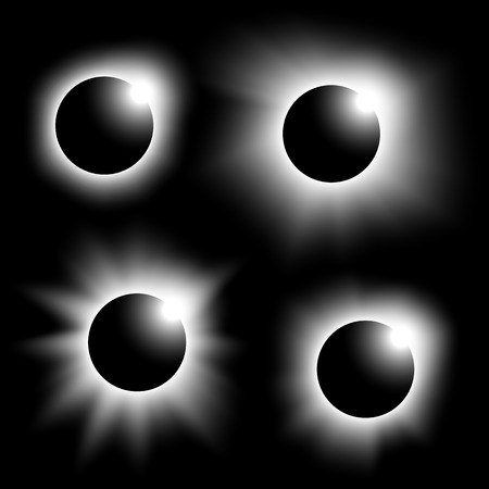 collection of different solar eclipsesのイラスト素材