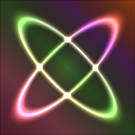 the figure of two intersecting ovals neonのイラスト素材