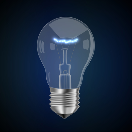 lamp on a dark background with glowing filamentのイラスト素材