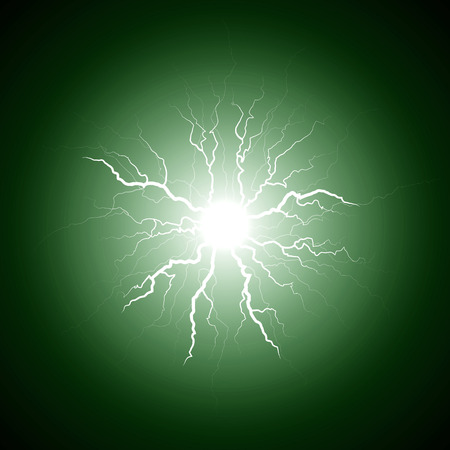 green lightning from the centerのイラスト素材