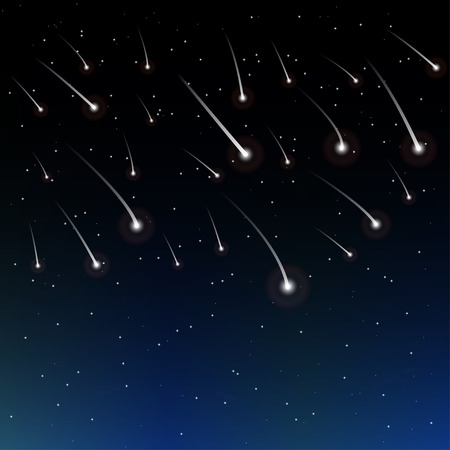 shooting stars in the night skyのイラスト素材