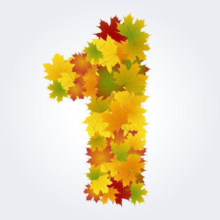 number one of the autumn leavesのイラスト素材