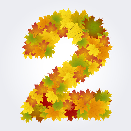 number two of the autumn leavesのイラスト素材