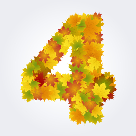 number four of the autumn leavesのイラスト素材