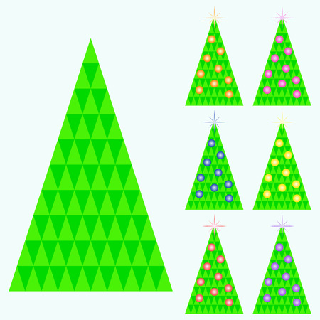 Collection of Christmas trees of trianglesのイラスト素材
