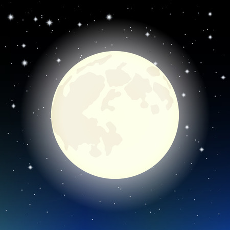 the moon in the starry skyのイラスト素材