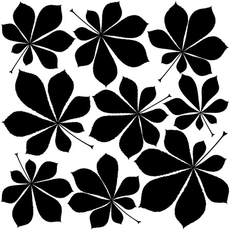 chestnut leaves silhouetteのイラスト素材
