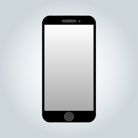 black smartphone isolated on a light backgroundのイラスト素材