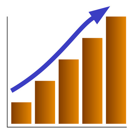Chart increase straight-arrowのイラスト素材