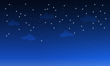 starry dark sky with cloudsのイラスト素材