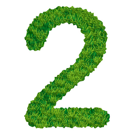 the number two of the grassのイラスト素材