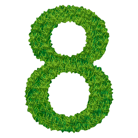 the number eight from grassのイラスト素材