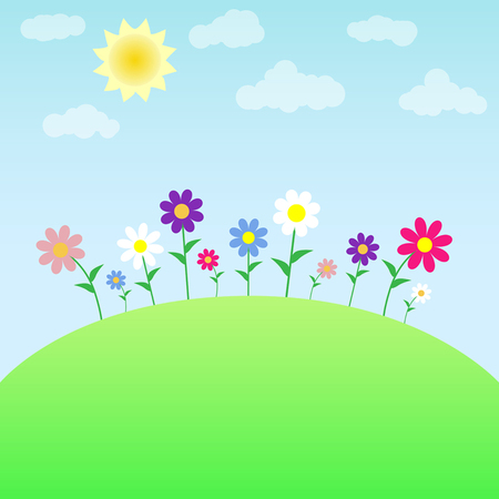 Flowers on the meadow.のイラスト素材