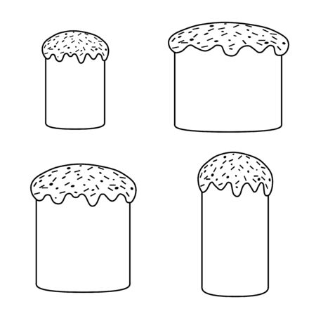 Easter collection of black and white cakesのイラスト素材