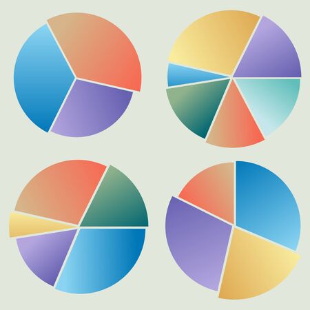collection of colored circular diagrams on a light backgroundのイラスト素材