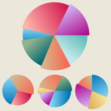 collection of colored circular diagramsのイラスト素材