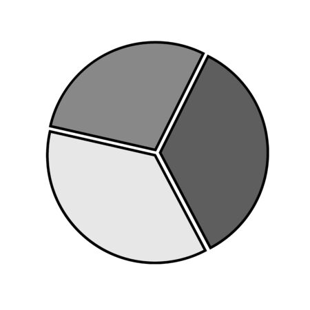 pie chart in black and whiteのイラスト素材
