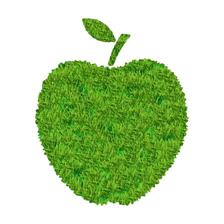 Apple from grass isolated on white backgroundのイラスト素材