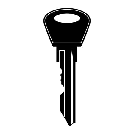lock key black silhouette isolated on white background variant 2のイラスト素材