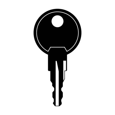 lock key black silhouette isolated on white background variant 4のイラスト素材