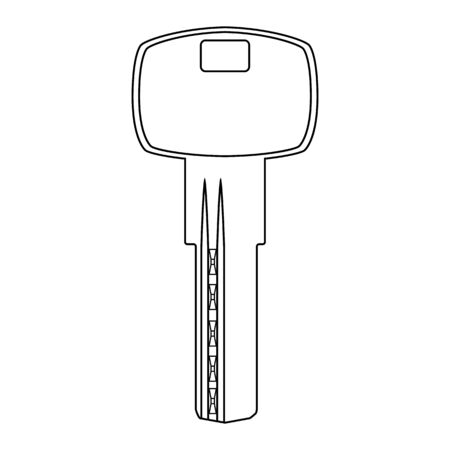 lock key contour isolated on white background variant 3のイラスト素材