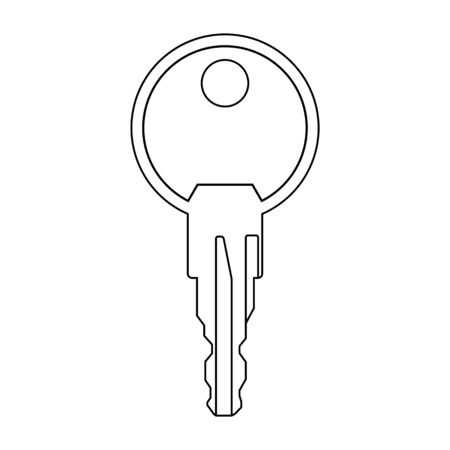 lock key contour isolated on white background variant 4のイラスト素材