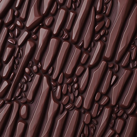 Different sizes of chocolate chunks are layered together to form texture.の素材