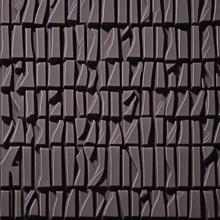 Different sizes of chocolate bars are layered together to form textureの素材