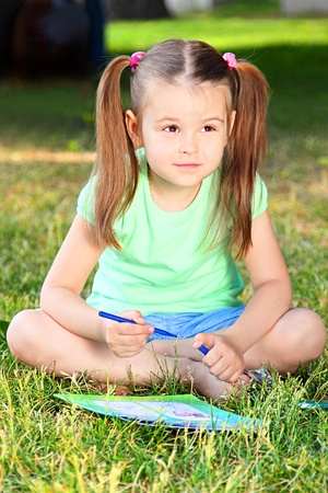 Portrait of the small beautiful girlの写真素材