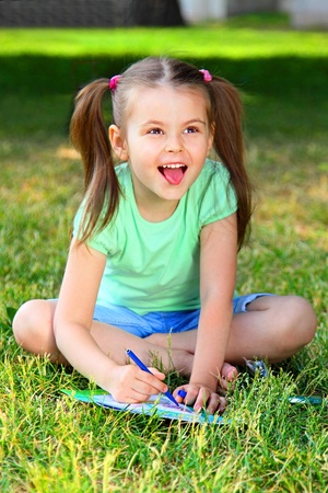 Portrait of the small beautiful girlの写真素材