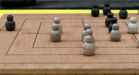 alternative chess board with a mazeの写真素材