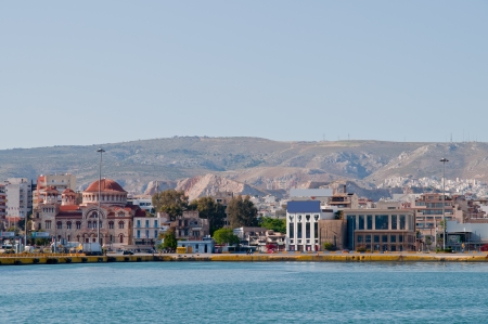 Panoramic photo of the city of Piraeusの写真素材