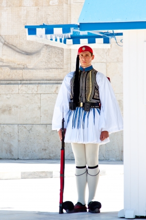 Greek guard in the form of the parliamentのeditorial素材