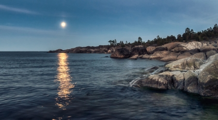 Night seascapeの写真素材