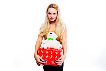 young attractive woman with shopping bagsの写真素材